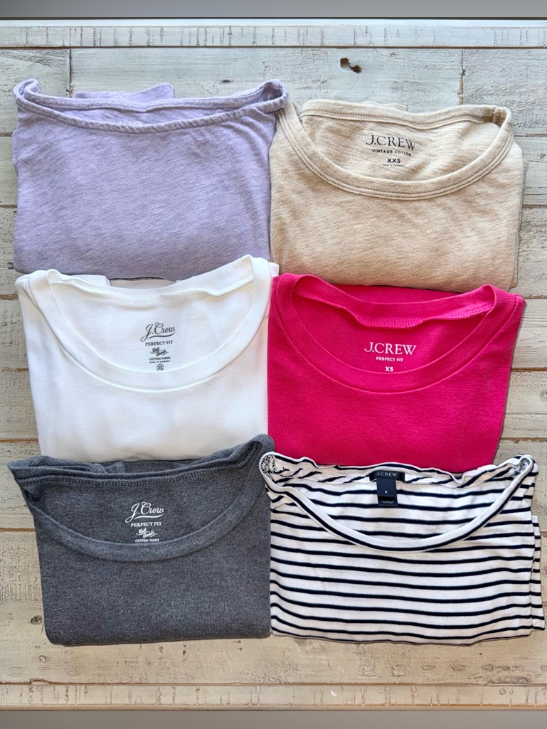 J.Crew Women’s Lot Of 6 Xxs/Xs Long Sleeve T Shirts Perfect Fit / Painter T Euc